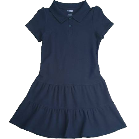 French Toast Girls Navy Blue Short Sleeve Polo Dress